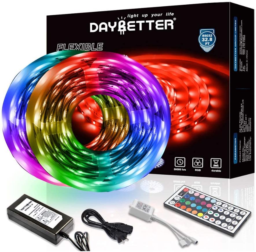 Blue LED Strip Light+Controller With Battery Box Flash Chasing Knight Kitchen 